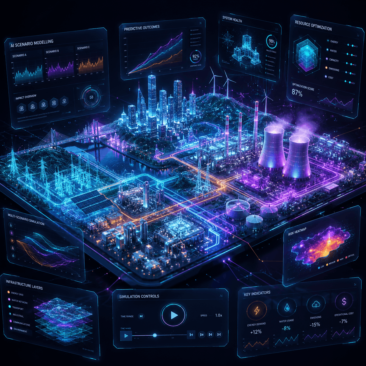 Futuristic smart city control interface