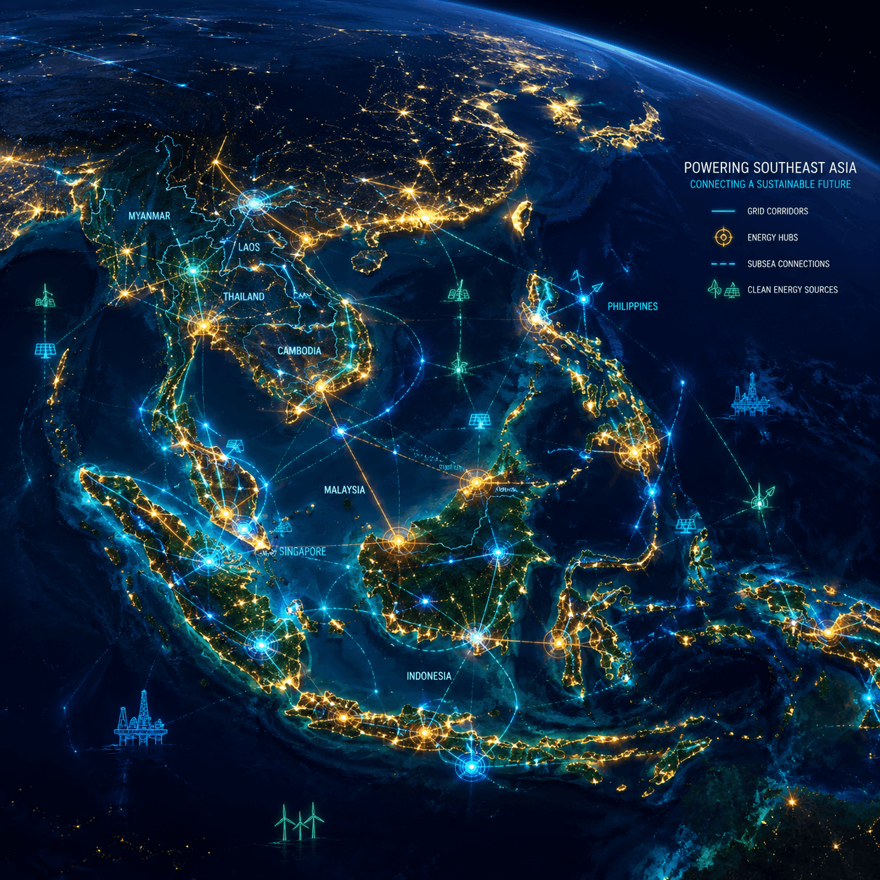 Powering Southeast Asia at night